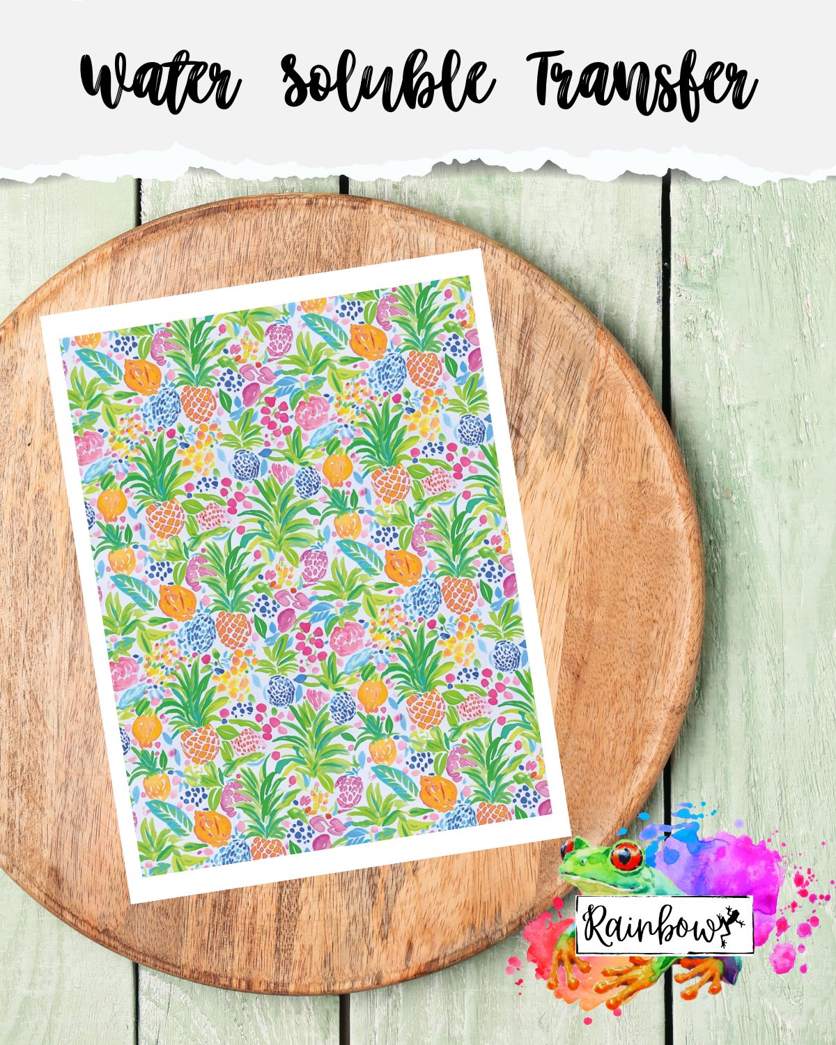Water Soluble Transfer Paper - Preppy Pineapples