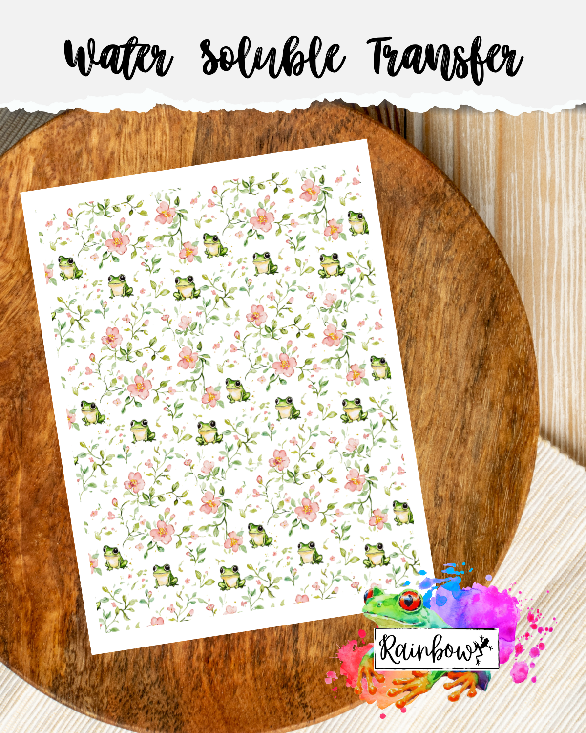 Water Soluble Transfer Paper - Sweet Frogs & Florals