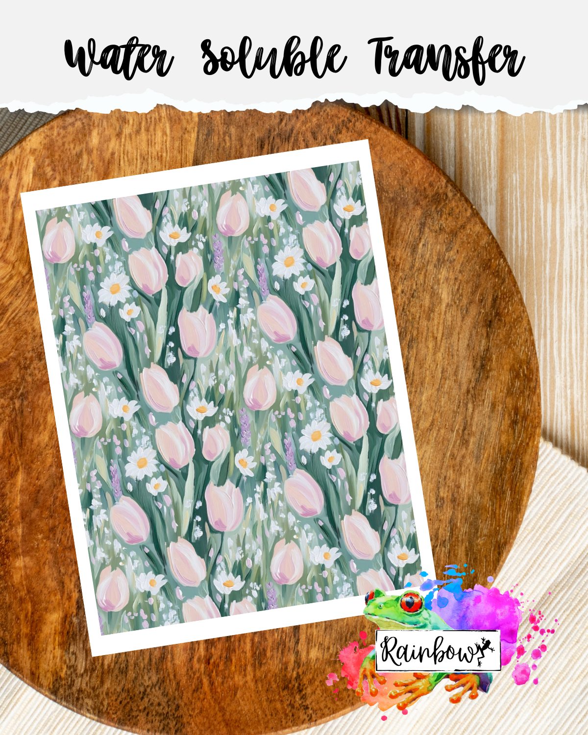 Water Soluble Transfer Paper - Pink Tulips