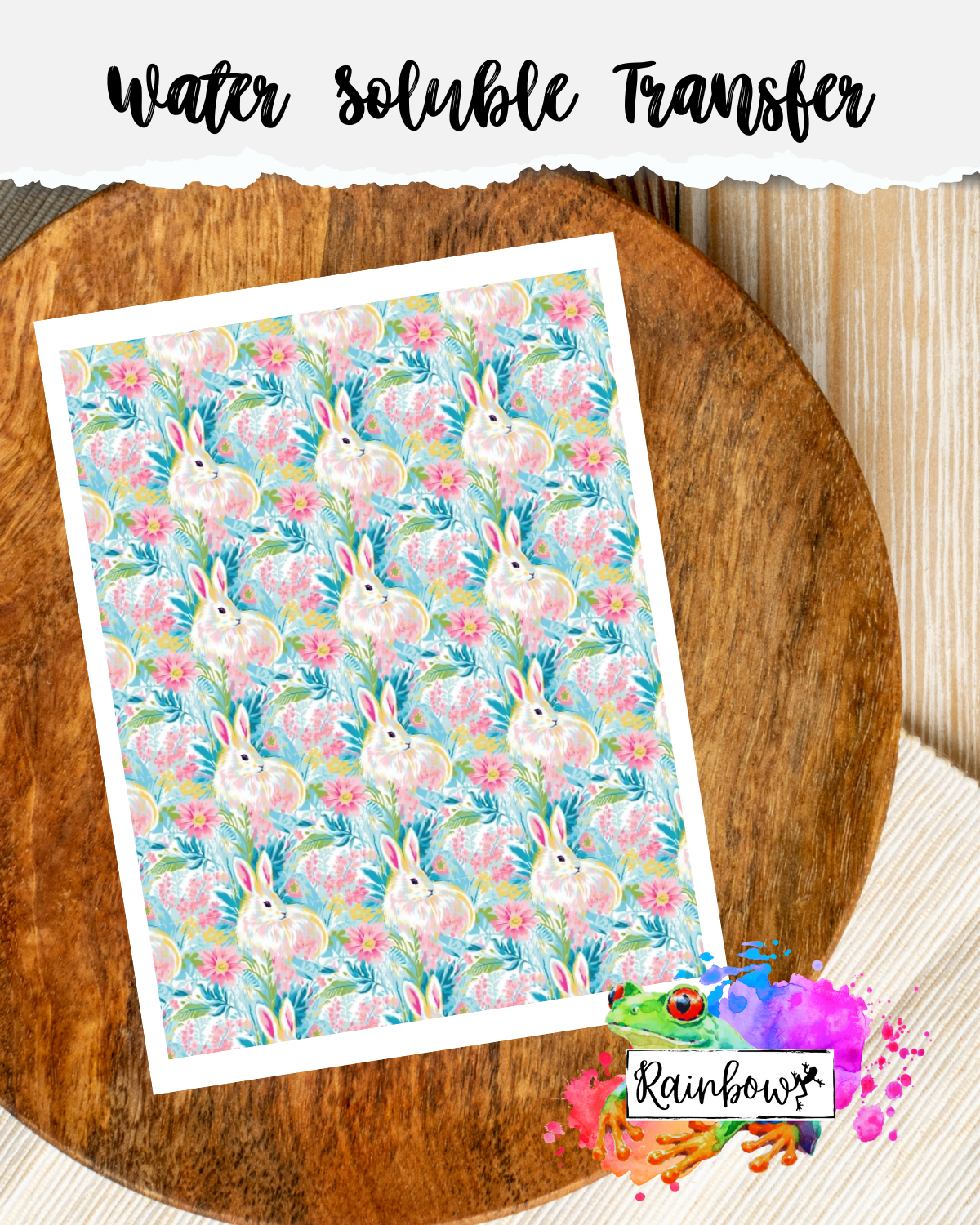 Water Soluble Transfer Paper - Watercolor Bunnies (B)