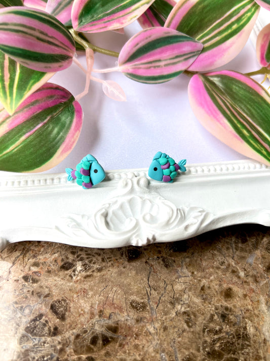 Rainbow Fishy Studs
