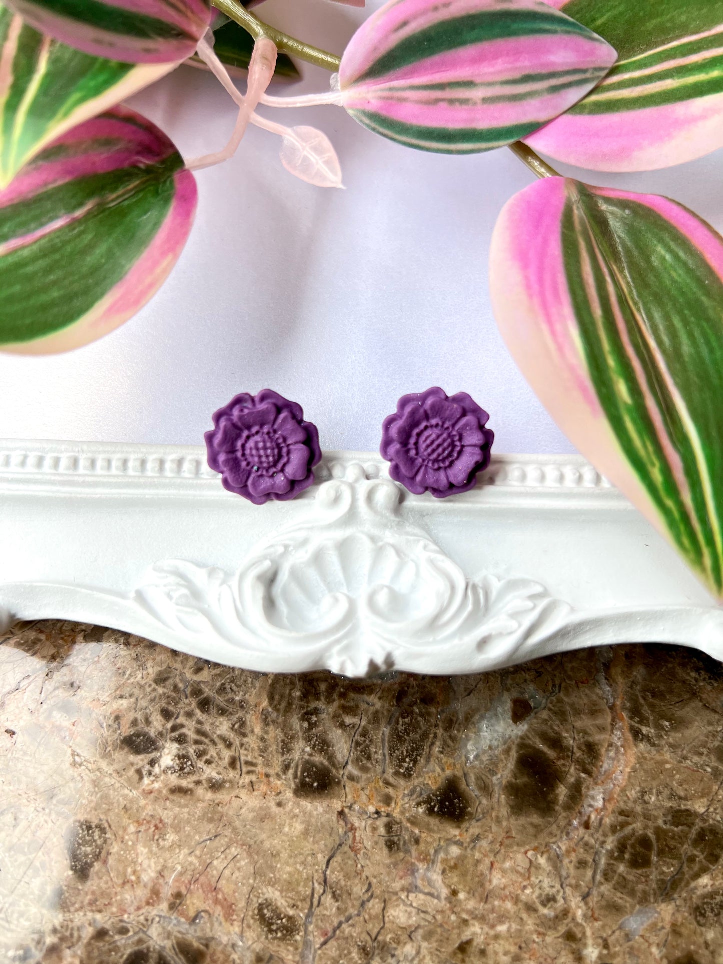 Marigold Studs, Plum