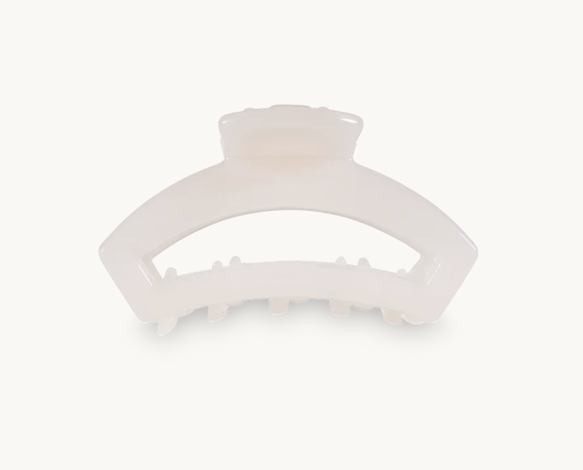 Teleties Open Hair Clip, Coconut White