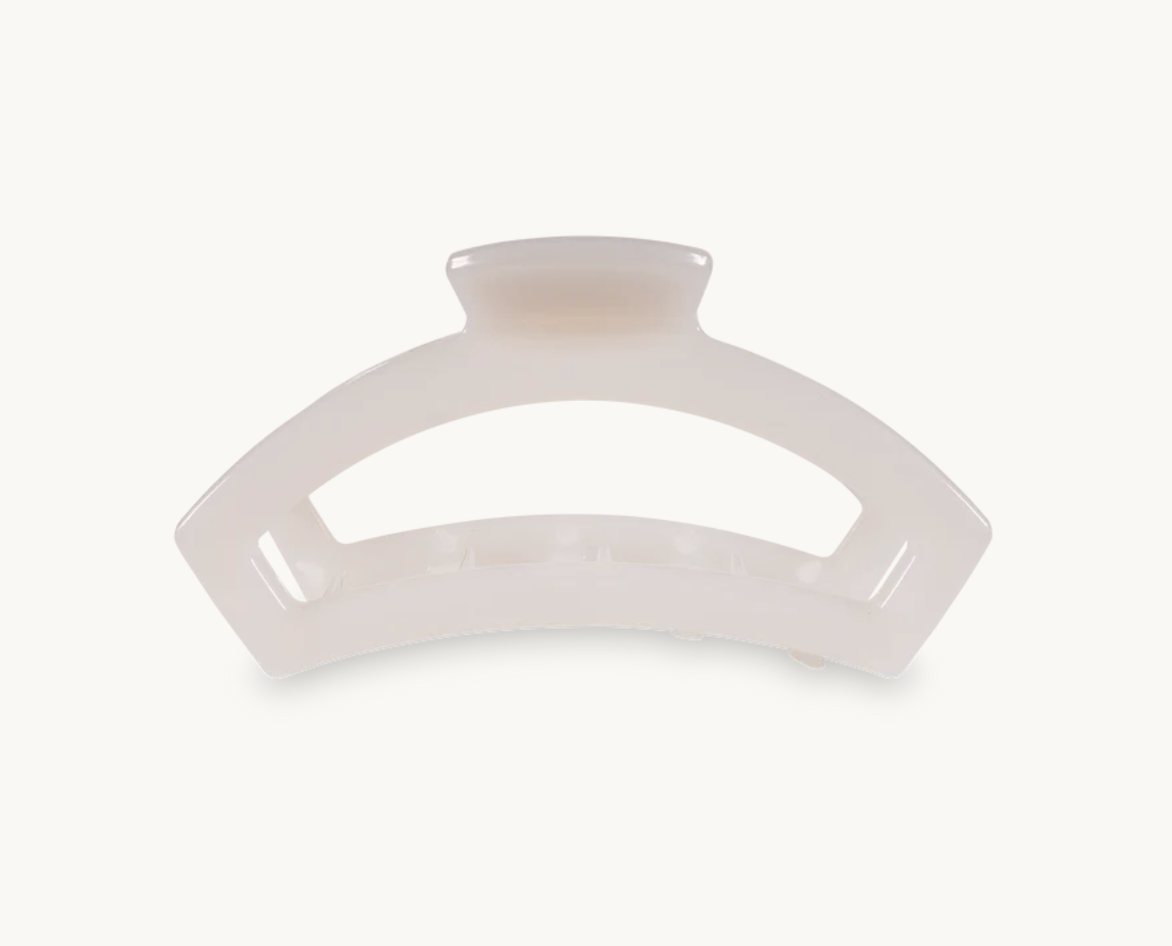 Teleties Open Hair Clip, Coconut White