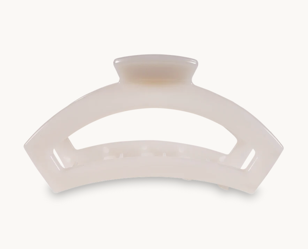 Teleties Open Hair Clip, Coconut White