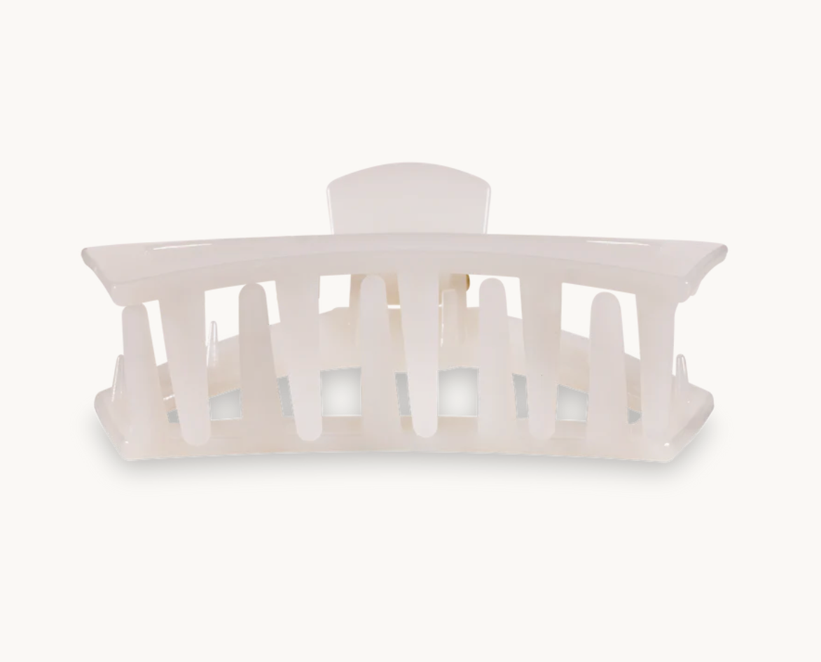 Teleties Open Hair Clip, Coconut White