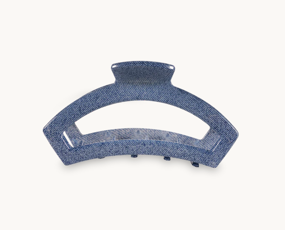Teleties Open Hair Clip, Denim