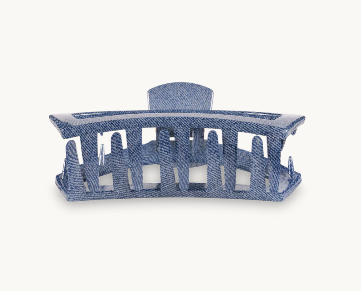 Teleties Open Hair Clip, Denim