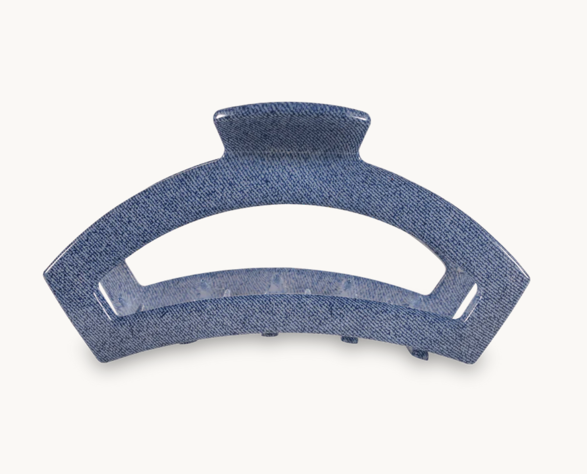 Teleties Open Hair Clip, Denim