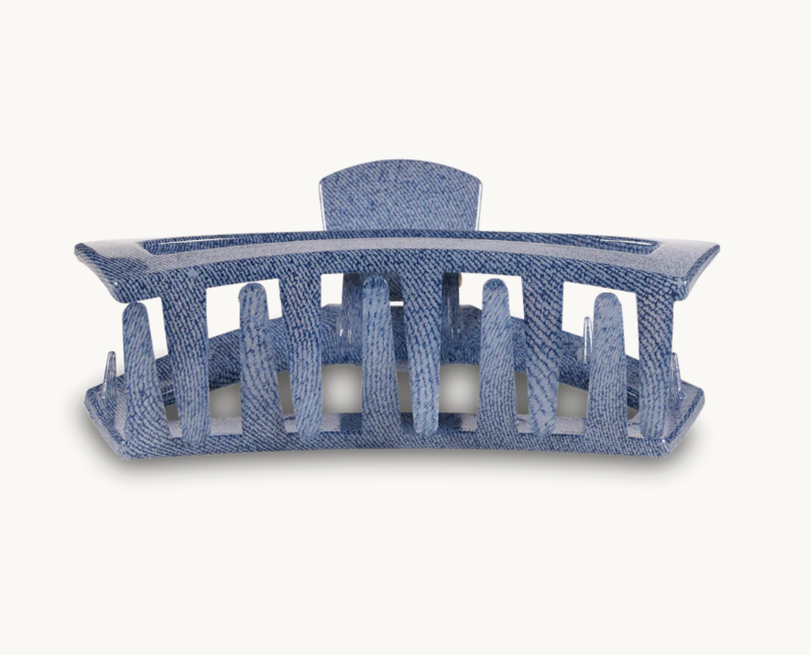Teleties Open Hair Clip, Denim