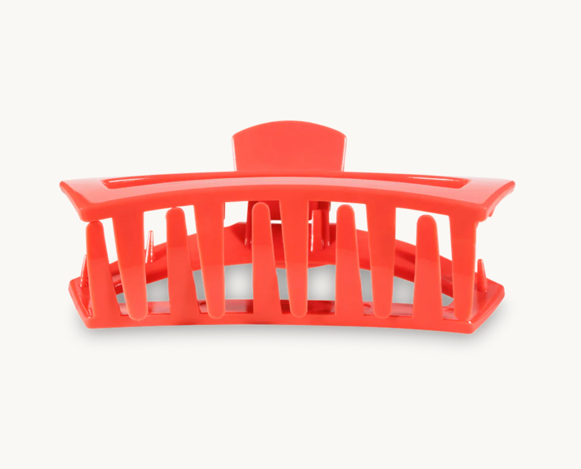 Teleties Open Hair Clip, Coral