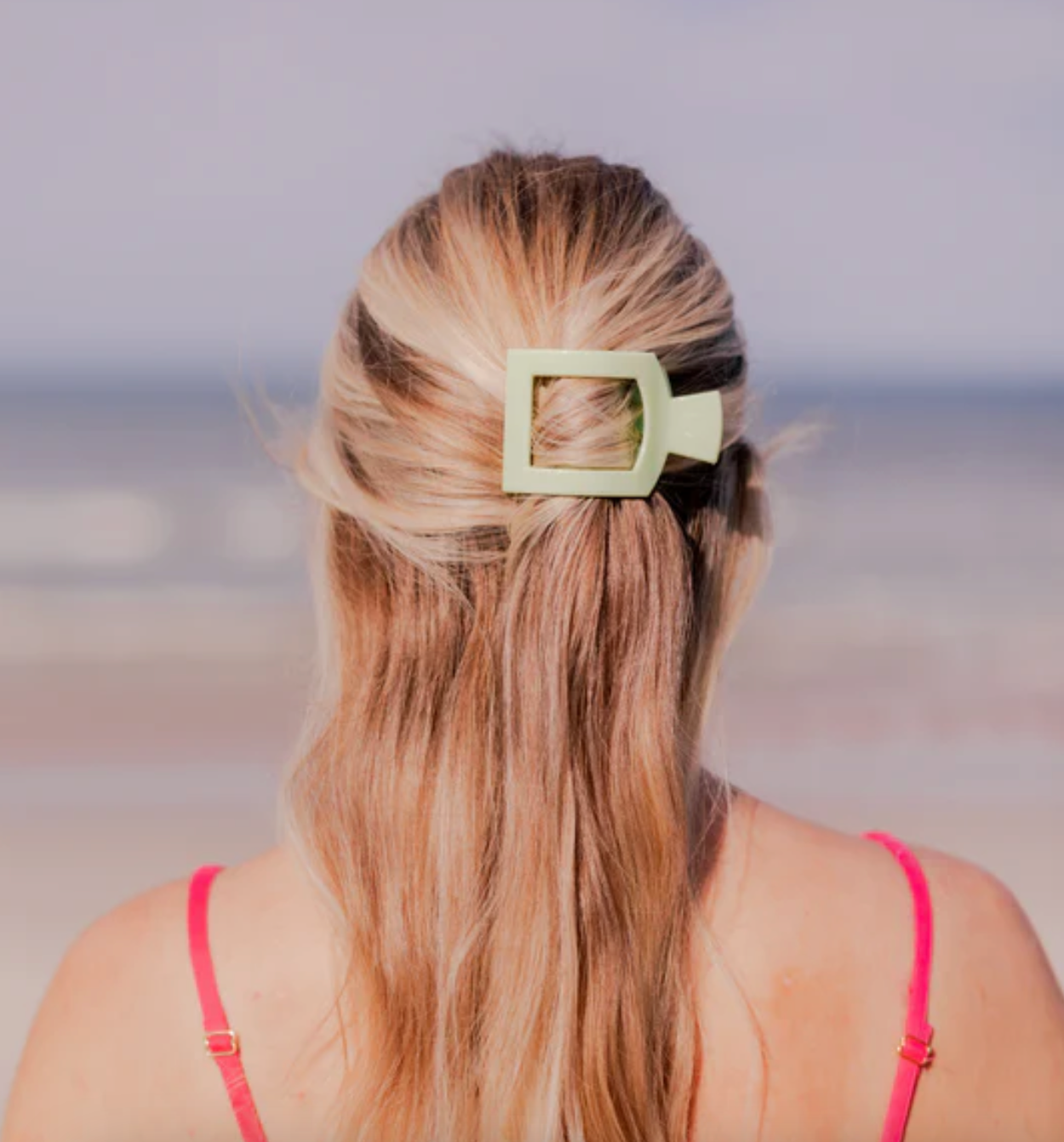 Teleties Square Flat Clips, Aloe There!
