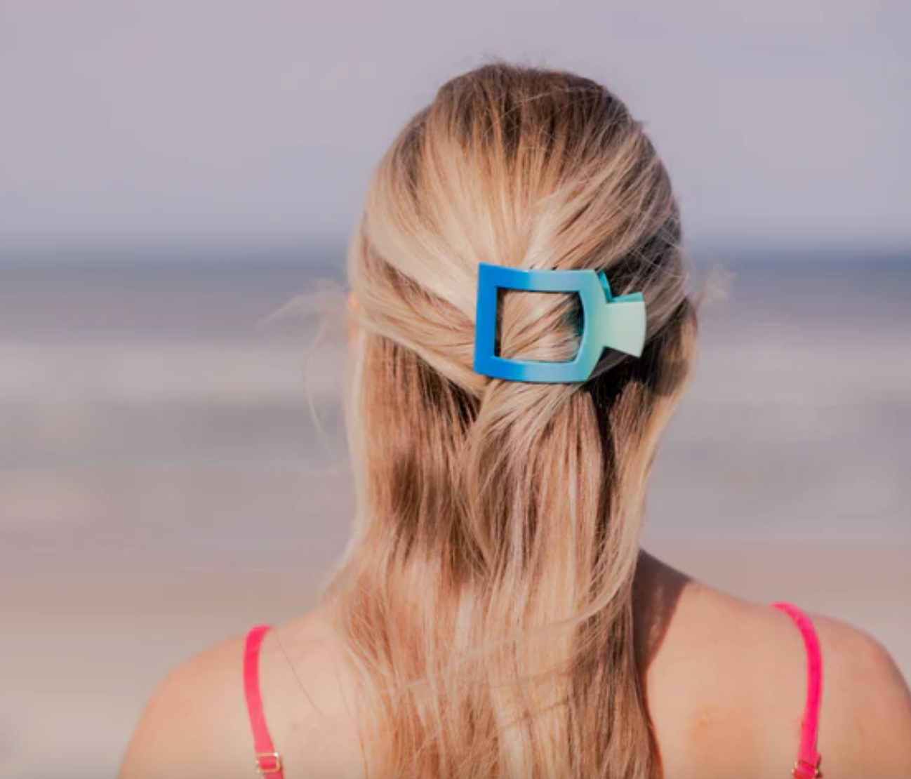 Teleties Square Flat Clips, Poolside