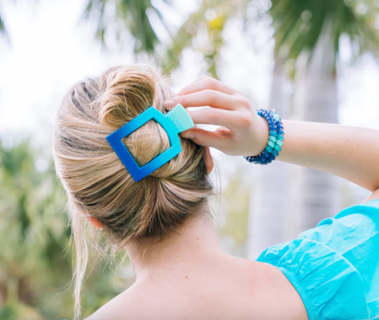 Teleties Square Flat Clips, Poolside