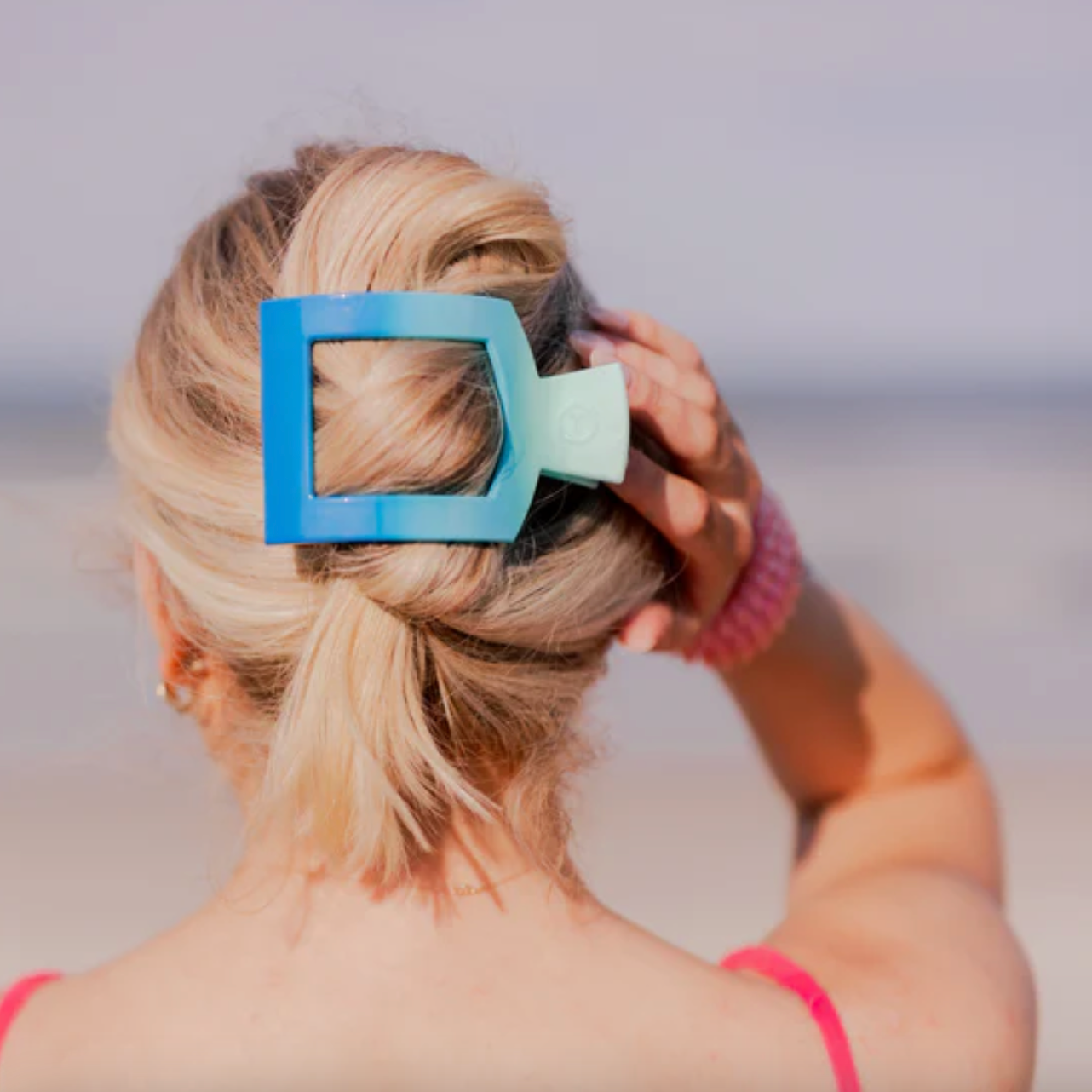 Teleties Square Flat Clips, Poolside