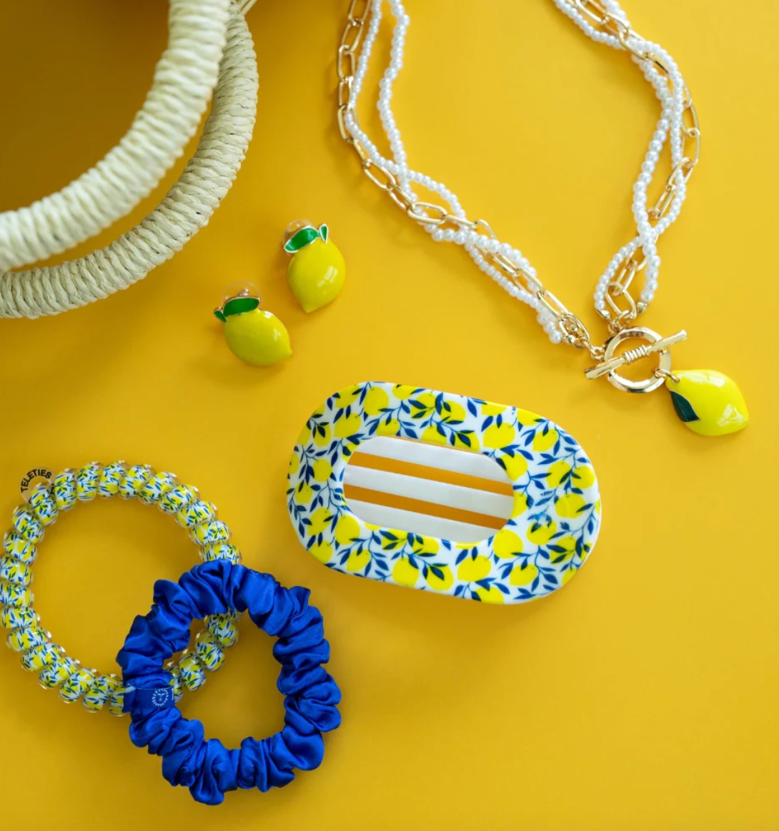 Teleties Round Flat Clips, Limoncello