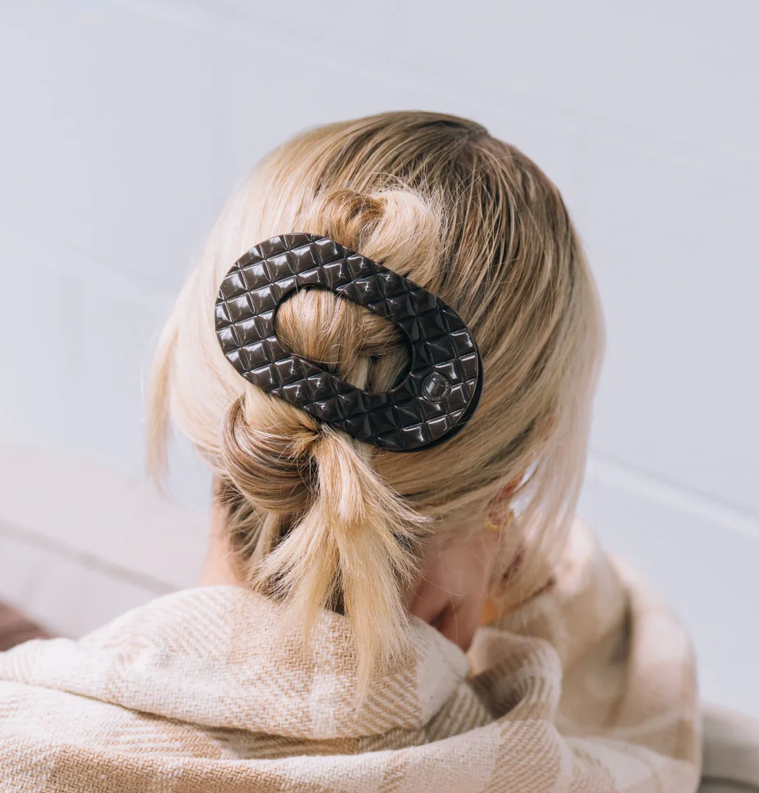 Teleties Round Flat Clips, Truly Taupe
