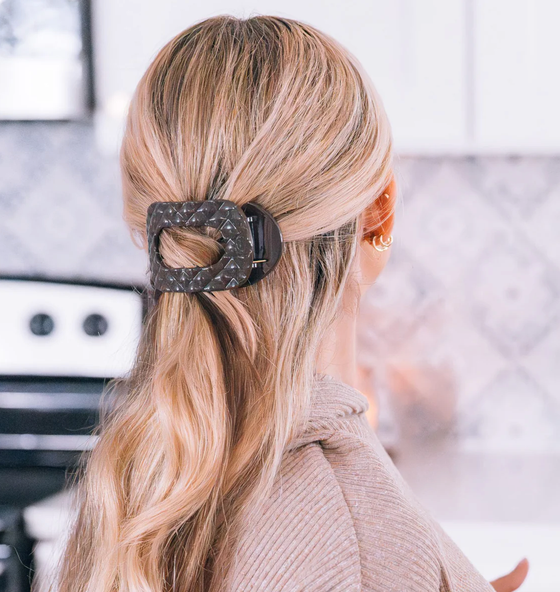 Teleties Round Flat Clips, Truly Taupe