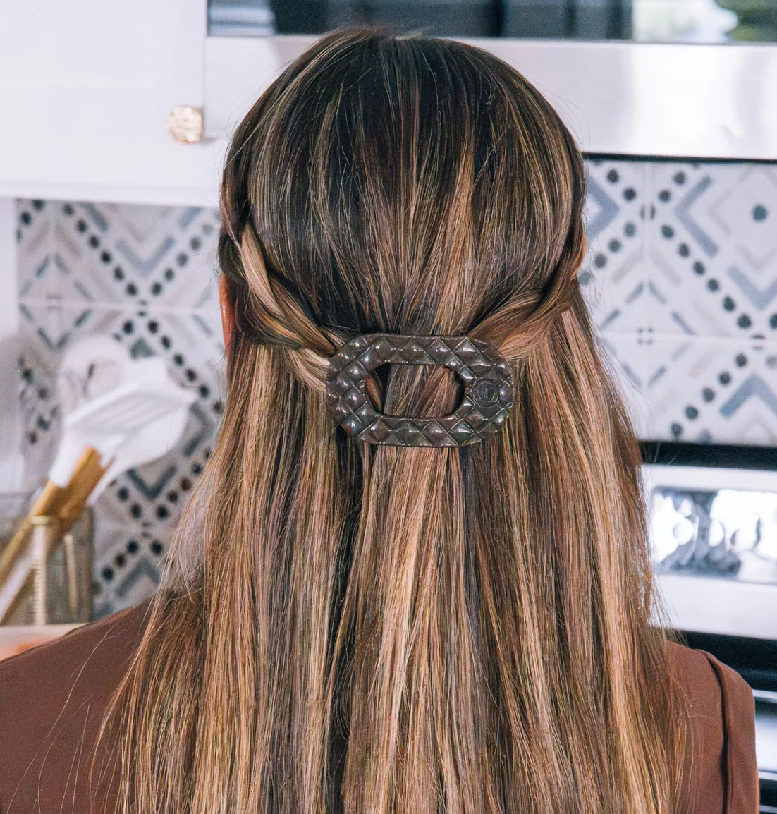 Teleties Round Flat Clips, Truly Taupe