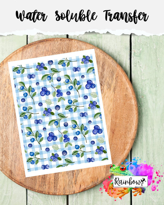Water Soluble Transfer Paper - Blueberry Plaid