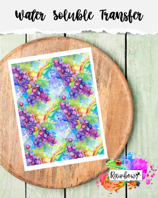 Water Soluble Transfer Paper - Rainbows & Grapes