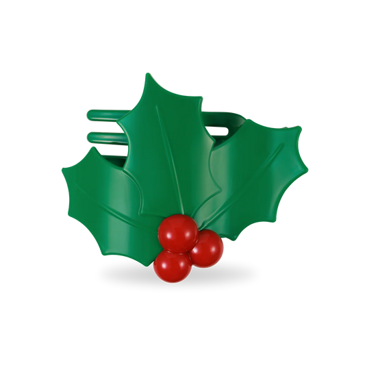 Teleties Flat Clip, Holly Leaves