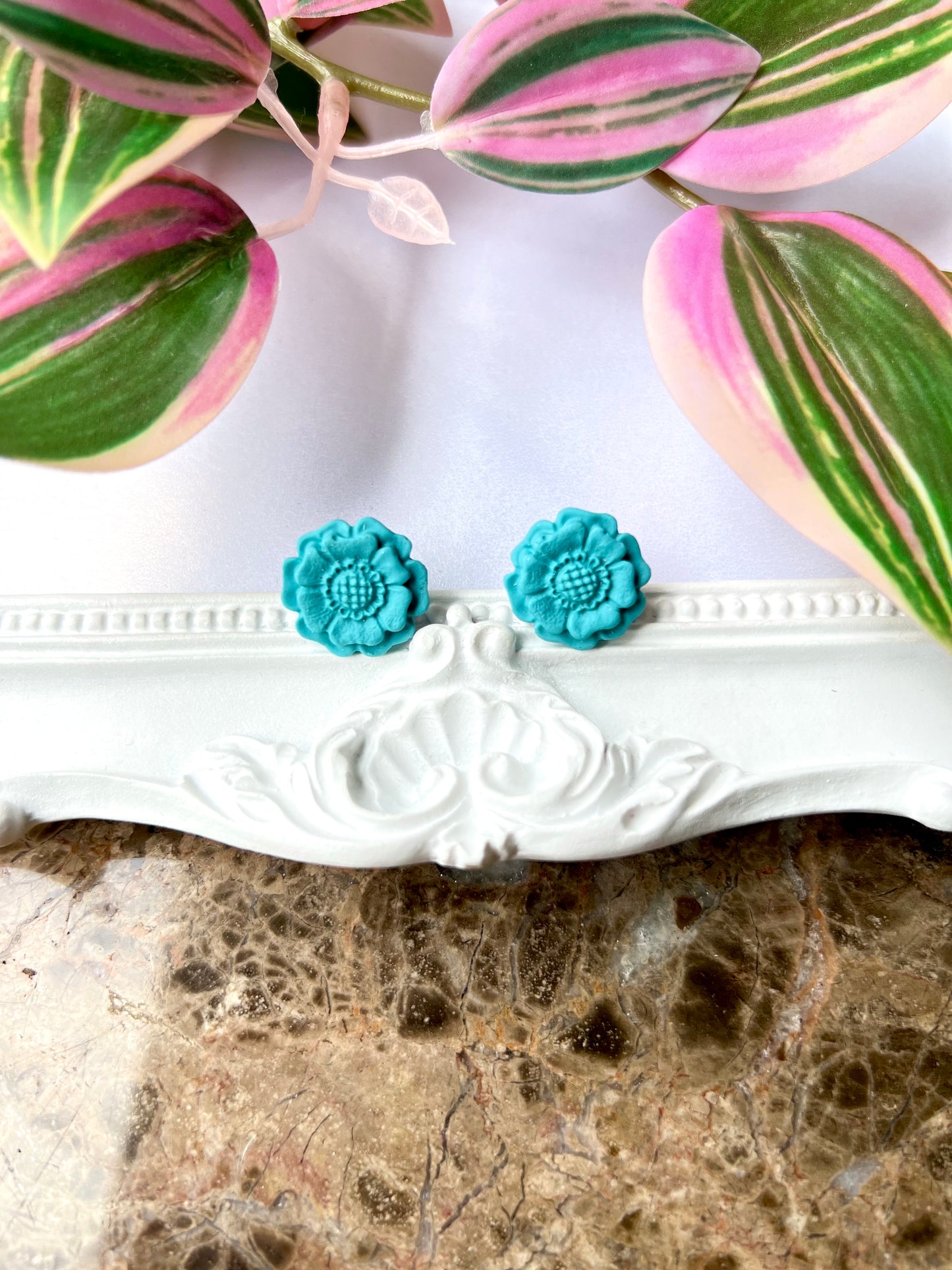 Marigold Studs, Aqua