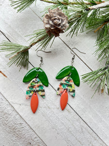 Christmas Floral Tiered Dangles