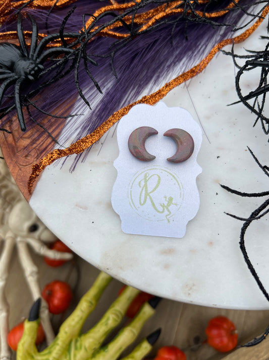 Halloween Vibes,  Moon Studs