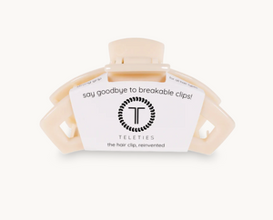 Teleties Open Hair Clip, Almond Beige