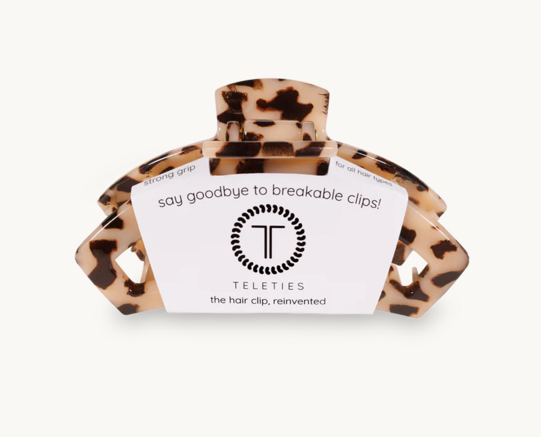 Teleties Open Hair Clip, Blonde Tortoise