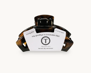 Teleties Open Hair Clip, Tortoise