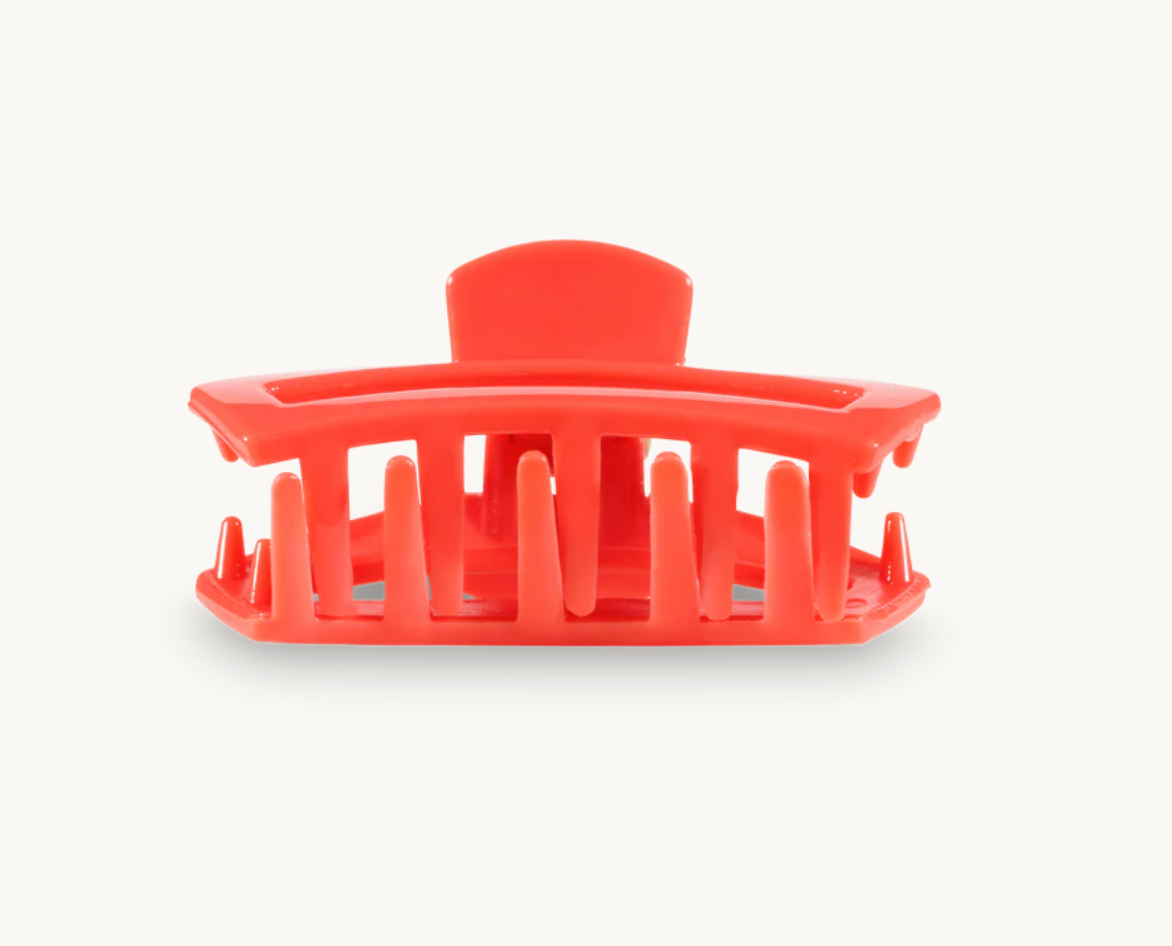 Teleties Open Hair Clip, Coral