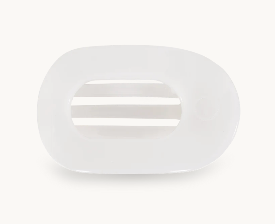 Teleties Round Flat Clips, Coconut White