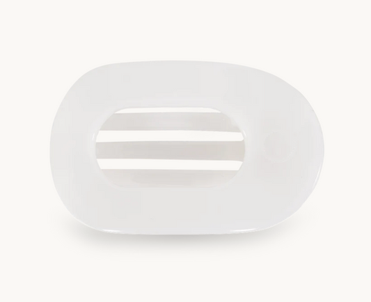 Teleties Round Flat Clips, Coconut White