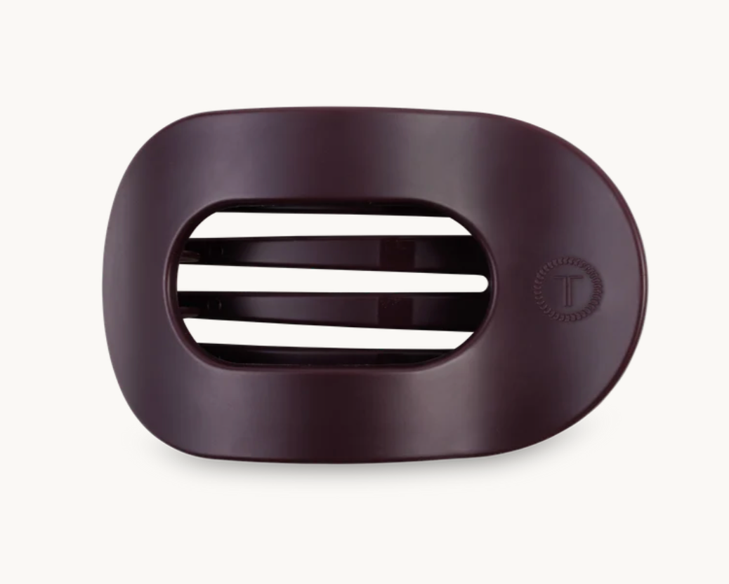 Teleties Round Flat Clips, Burgundy Bliss