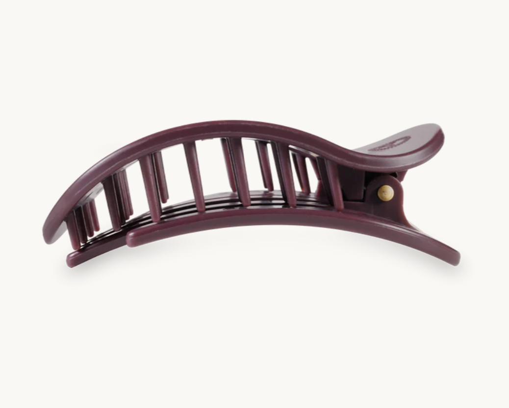 Teleties Round Flat Clips, Burgundy Bliss