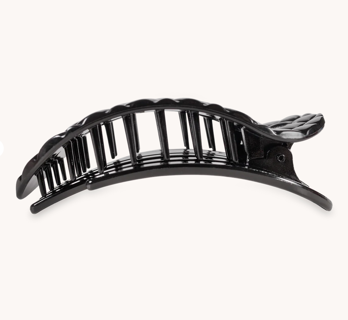 Teleties Round Flat Clips, Jet Black