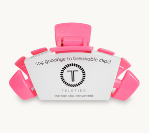 Teleties Hair Clip, Hot Pink